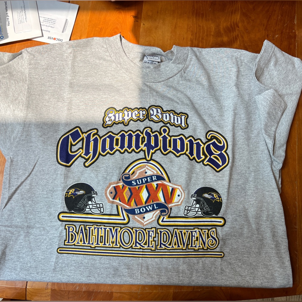 Baltimore Ravens 2000 Super Bowl Champion T-Shirts.